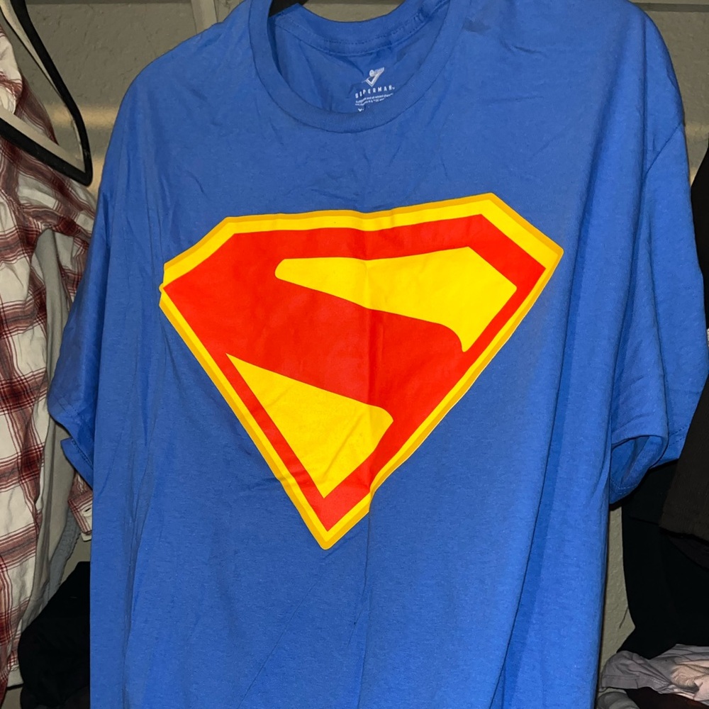 DC Comics Blue Superman Tee with Red and Yellow Accents